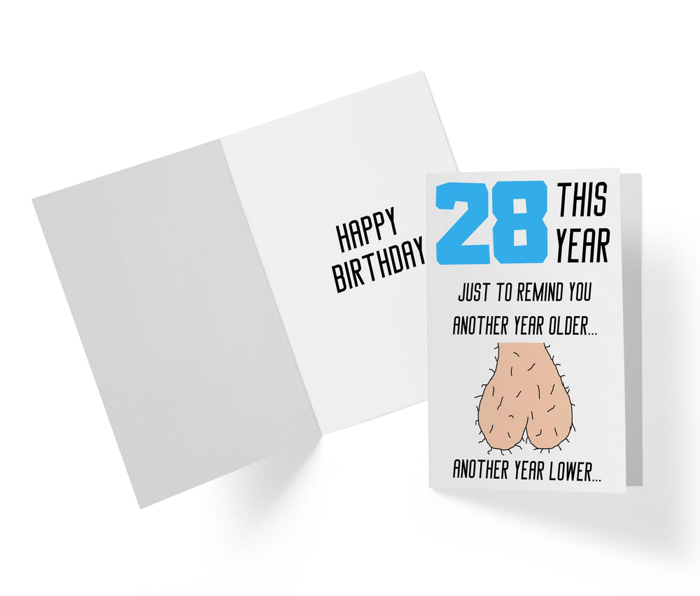 One Year Older, One Year Lower - Men | 28th Birthday Card - Kartoprint