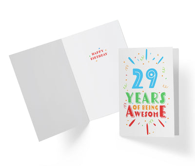 Of Being Awesome In Color | 29th Birthday Card - Kartoprint