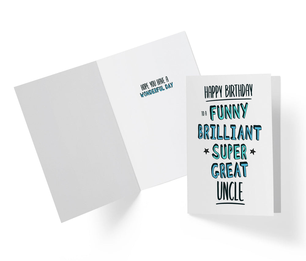Funny Brillant Super Great Uncle | Funny Birthday Card - Kartoprint