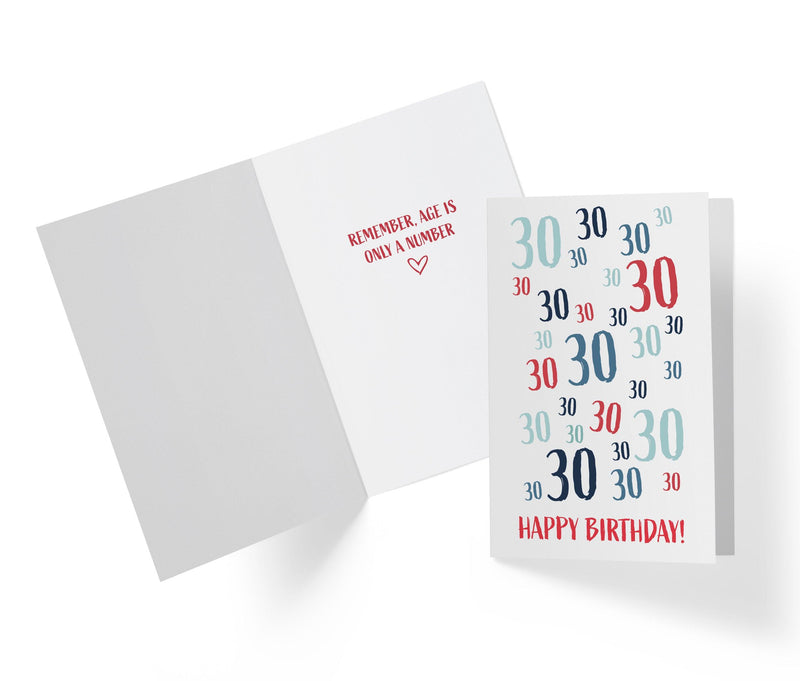 Age Is Just a number | 30th Birthday Card - Kartoprint