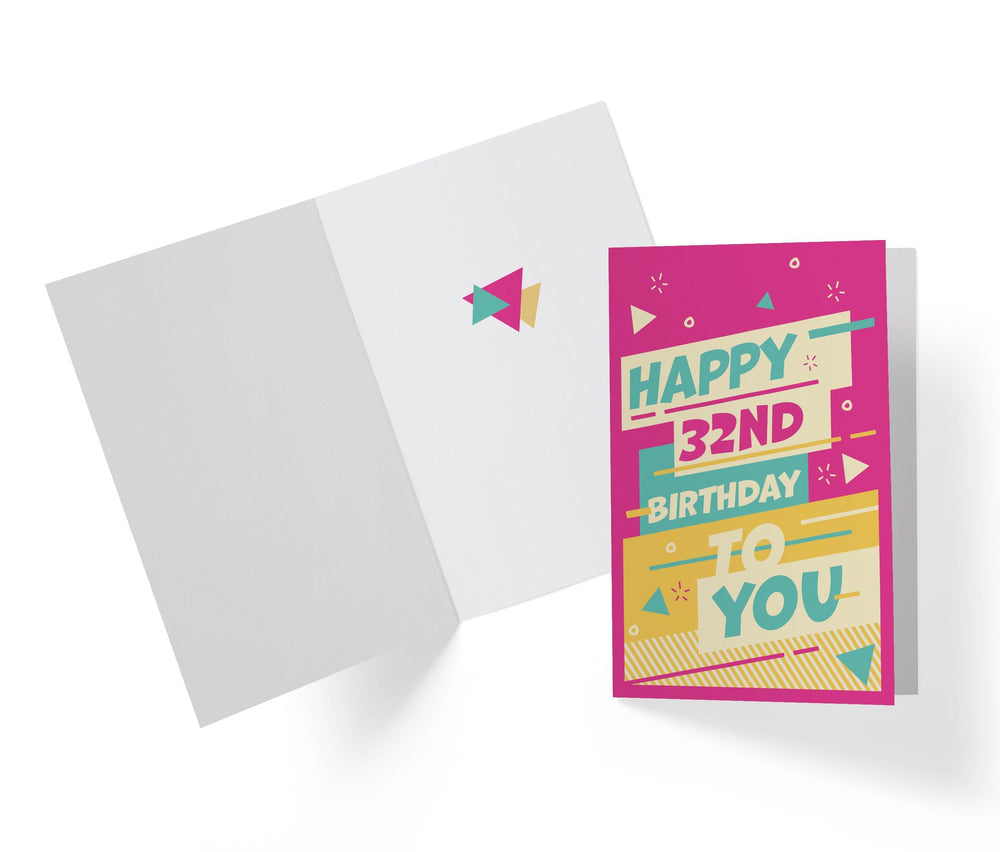 Funky Neon Colors | 32nd Birthday Card - Kartoprint