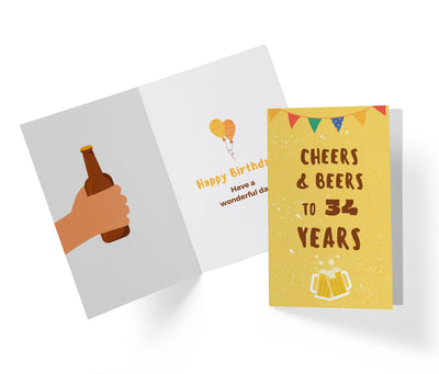 Cheers And Beers | 34th Birthday Card - Kartoprint