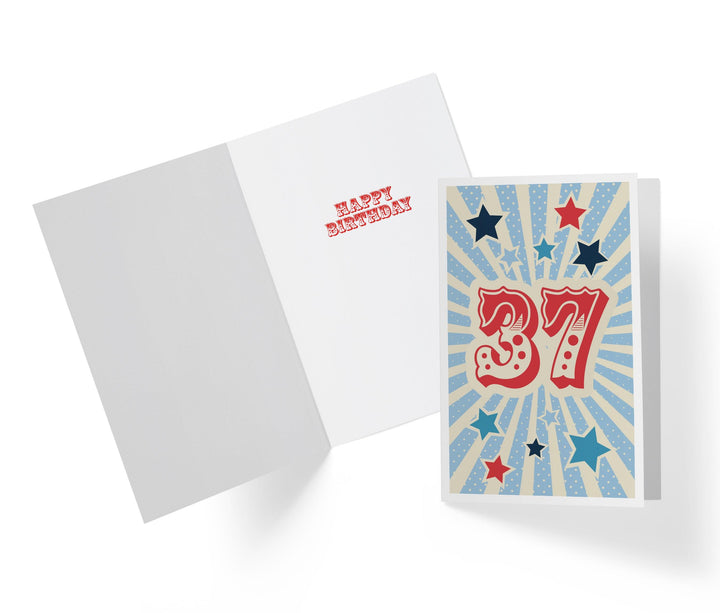 Retro Circus And Stars | 37th Birthday Card - Kartoprint