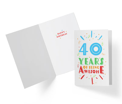 Of Being Awesome In Color | 40th Birthday Card - Kartoprint