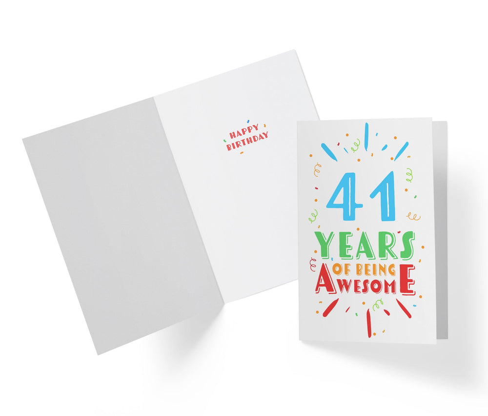 Of Being Awesome In Color | 41st Birthday Card - Kartoprint