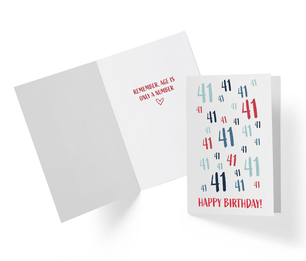 Age Is Just a number | 41st Birthday Card - Kartoprint