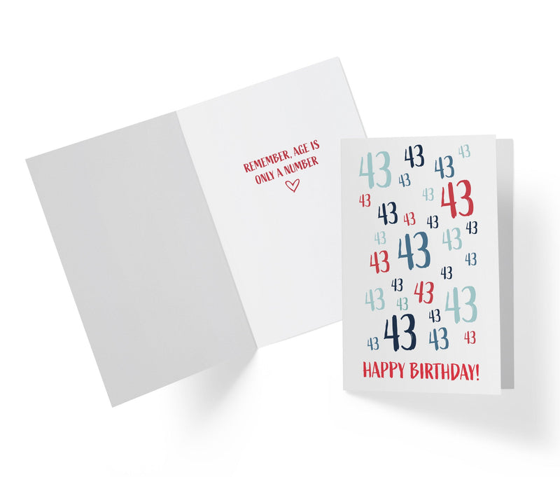 Age Is Just a number | 43rd Birthday Card - Kartoprint