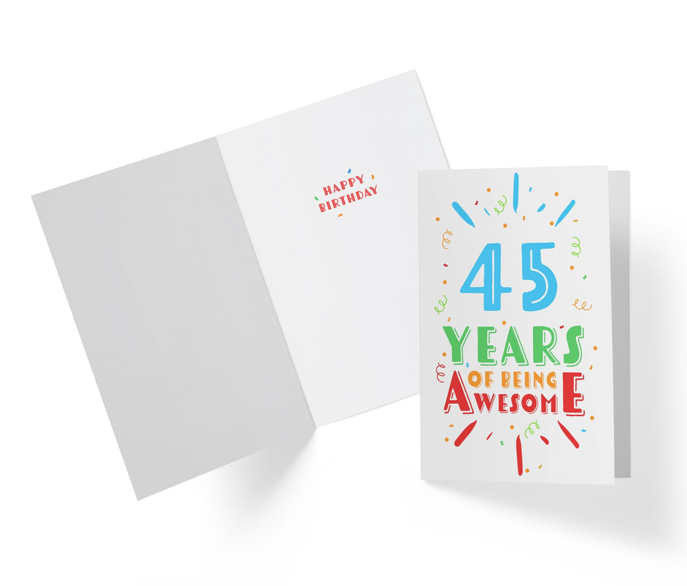 Of Being Awesome In Color | 45th Birthday Card - Kartoprint