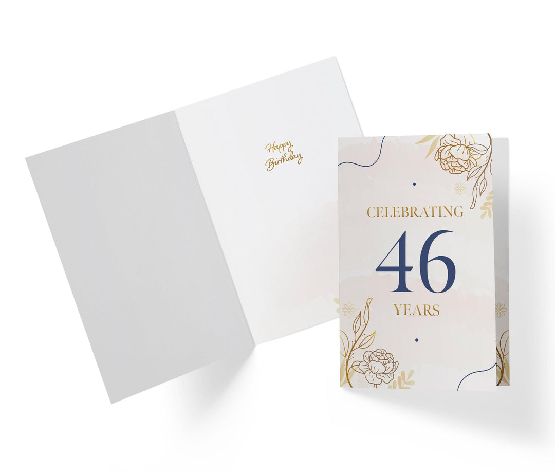 Golden Flowers | 46th Birthday Card - Kartoprint