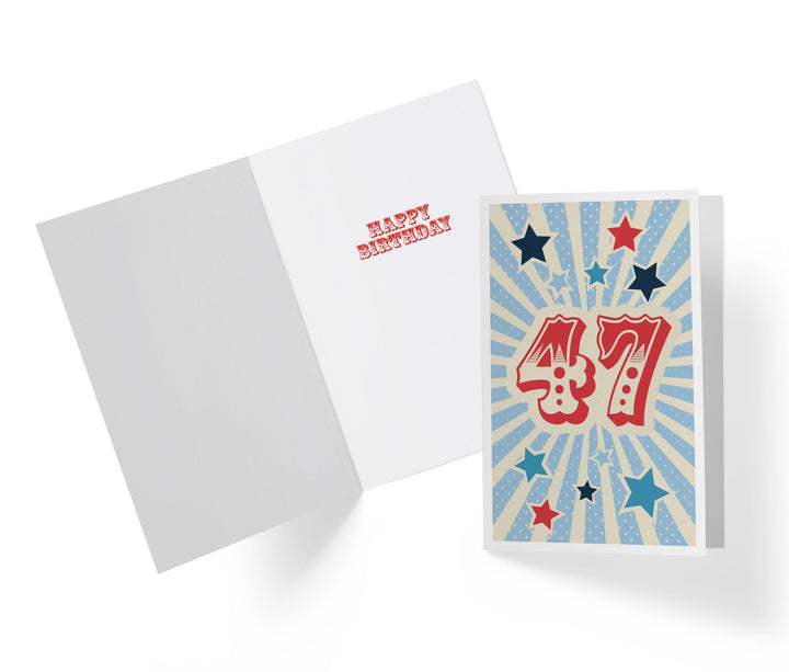 Retro Circus And Stars | 47th Birthday Card - Kartoprint