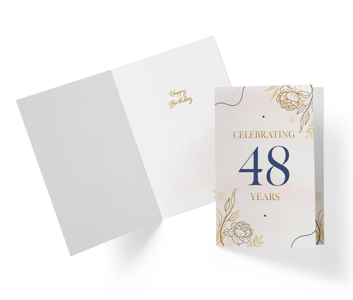 Golden Flowers | 48th Birthday Card - Kartoprint
