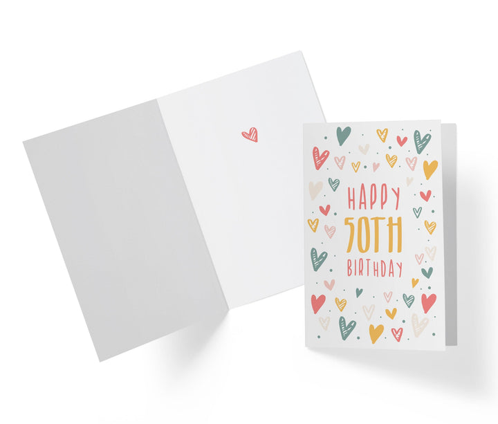 Cute Heart Doodles | 50th Birthday Card - Kartoprint