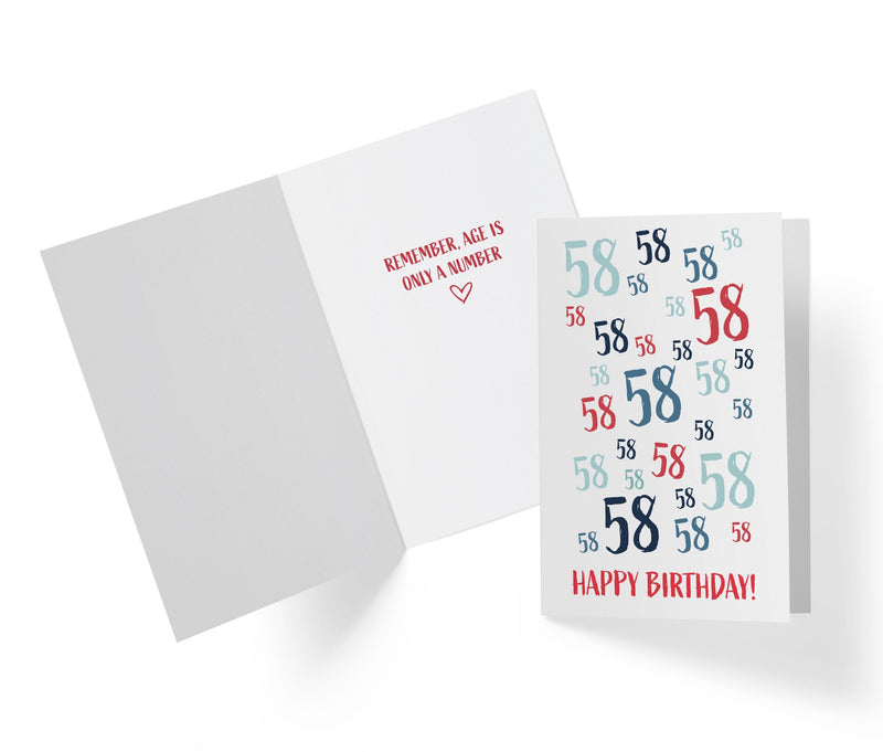 Age Is Just a number | 58th Birthday Card - Kartoprint