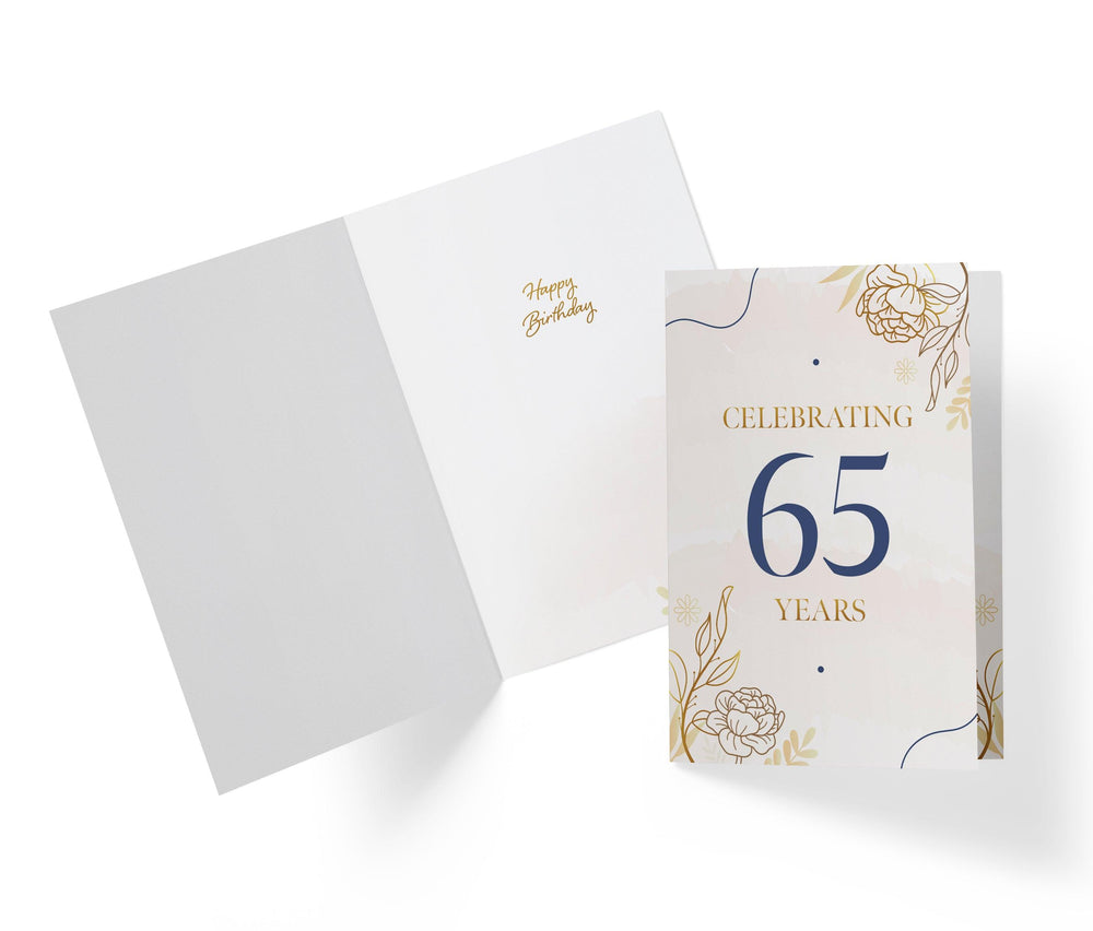 Golden Flowers | 65th Birthday Card - Kartoprint