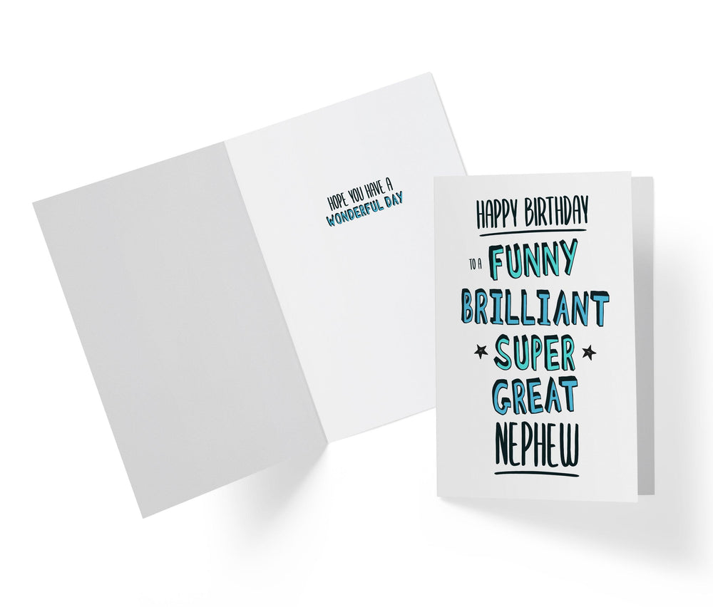 Funny Brillant Super Great Nephew | Funny Birthday Card - Kartoprint