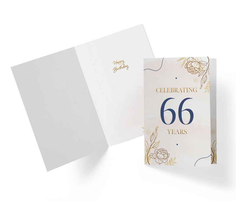 Golden Flowers | 66th Birthday Card - Kartoprint