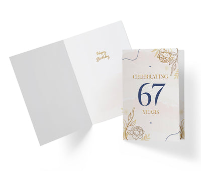 Golden Flowers | 67th Birthday Card - Kartoprint