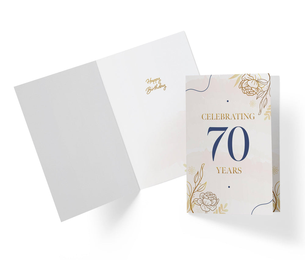 Golden Flowers | 70th Birthday Card - Kartoprint