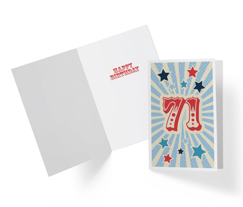 Retro Circus And Stars | 71st Birthday Card - Kartoprint