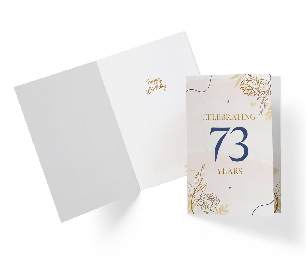 Golden Flowers | 73rd Birthday Card - Kartoprint