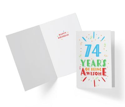 Of Being Awesome In Color | 74th Birthday Card - Kartoprint