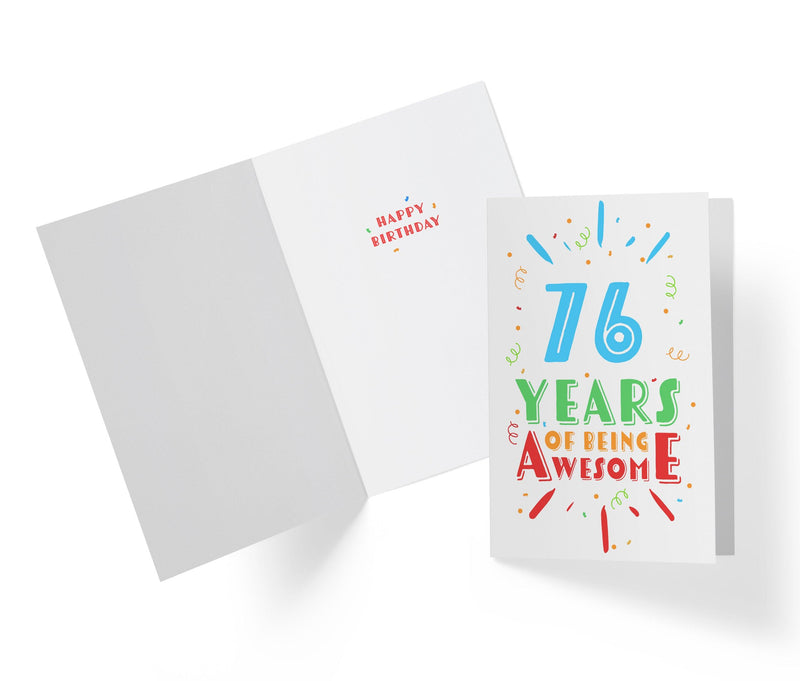Of Being Awesome In Color | 76th Birthday Card - Kartoprint