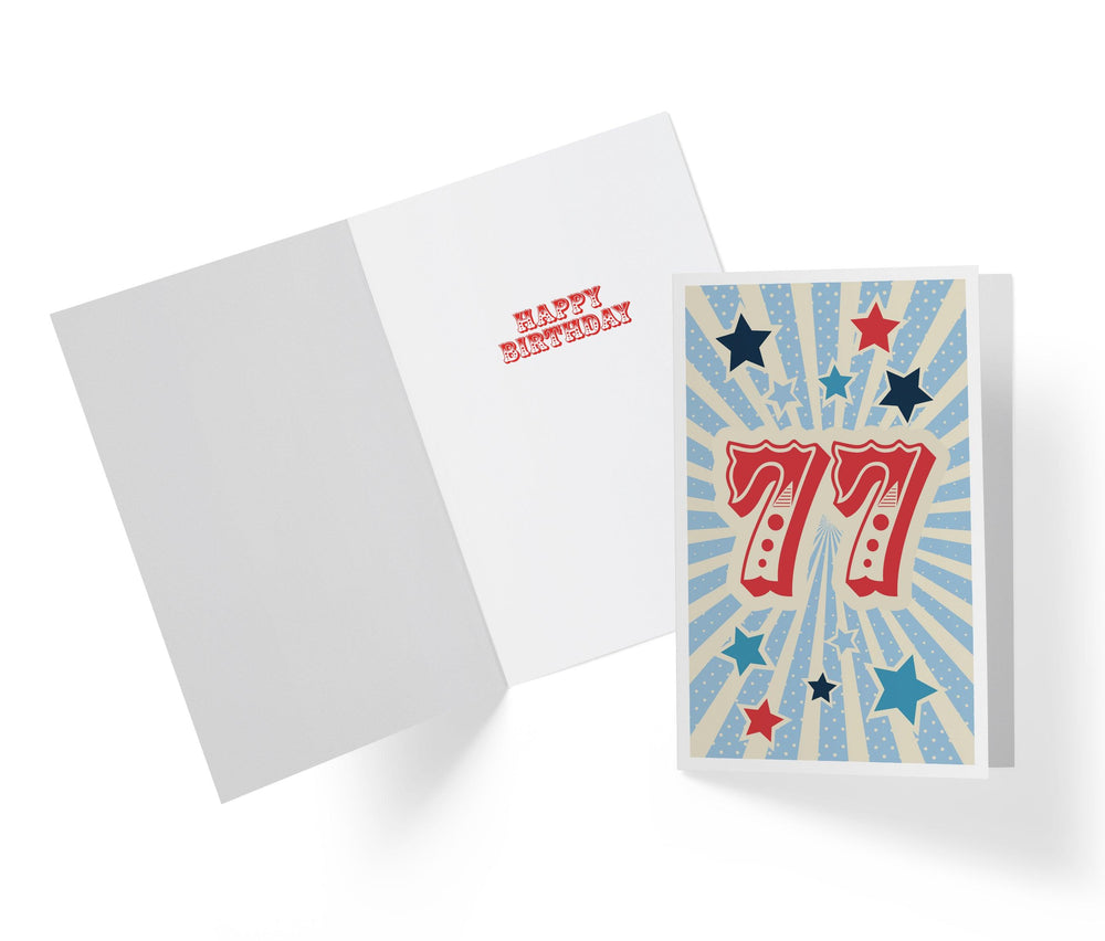Retro Circus And Stars | 77th Birthday Card - Kartoprint