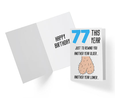 One Year Older, One Year Lower - Men | 77th Birthday Card - Kartoprint