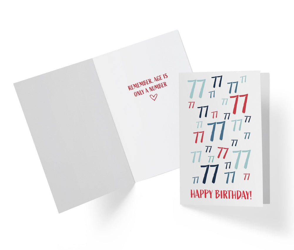 Age Is Just a number | 77th Birthday Card - Kartoprint