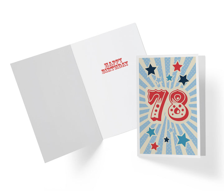 Retro Circus And Stars | 78th Birthday Card - Kartoprint