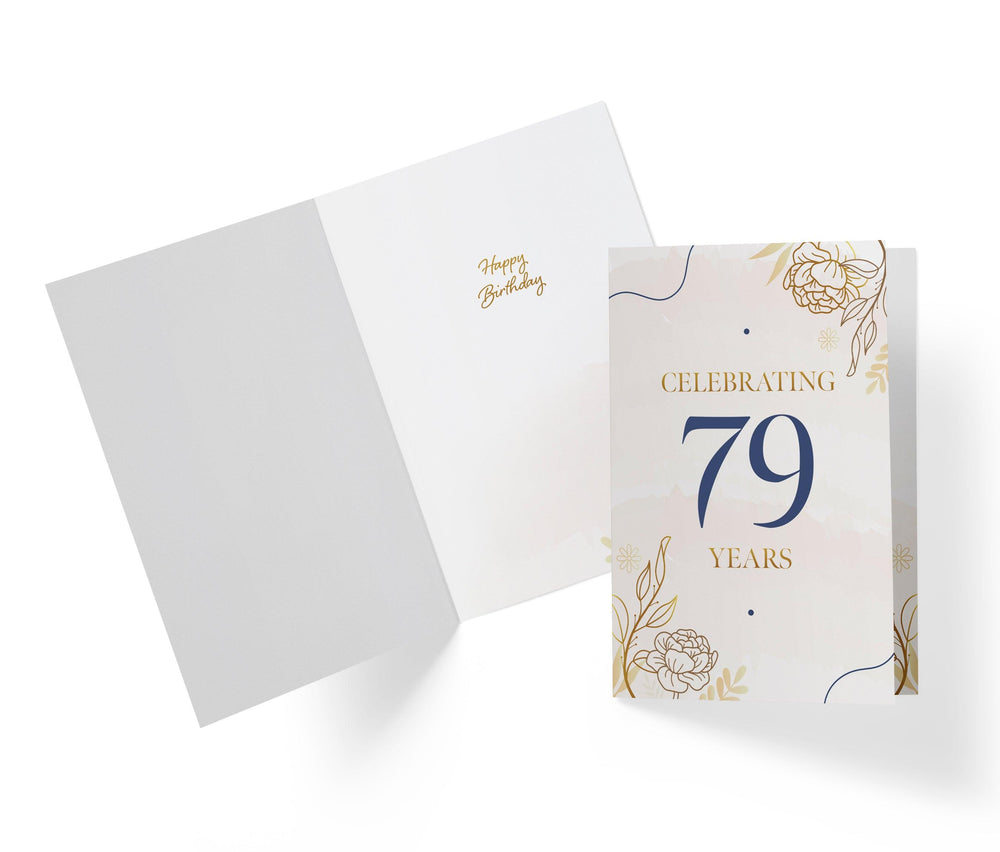 Golden Flowers | 79th Birthday Card - Kartoprint