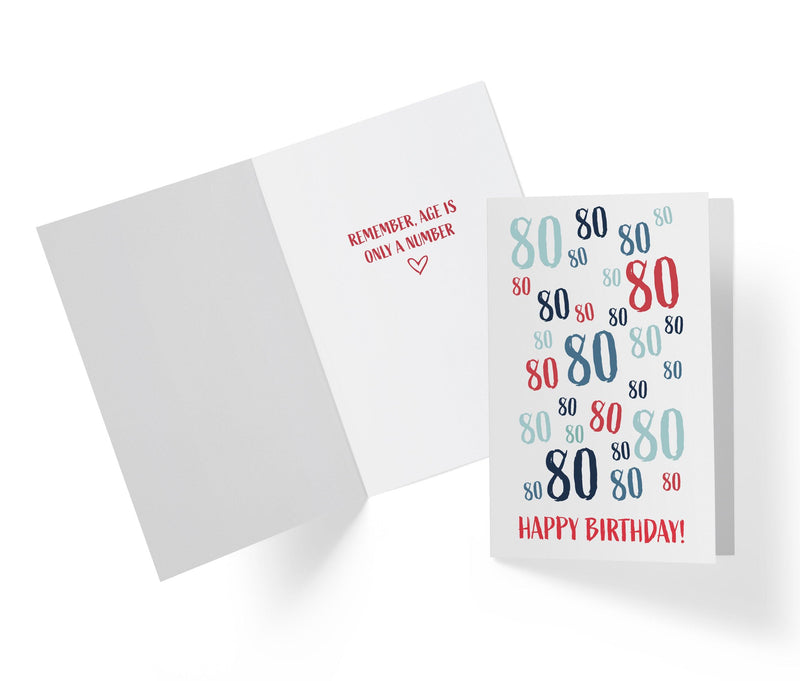 Age Is Just a number | 80th Birthday Card - Kartoprint