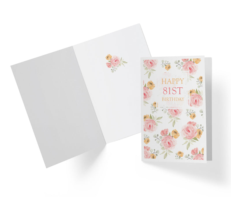 Pink Flower Bouquets | 81st Birthday Card - Kartoprint
