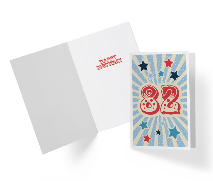 Retro Circus And Stars | 82nd Birthday Card - Kartoprint