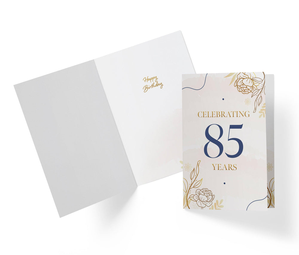 Golden Flowers | 85th Birthday Card - Kartoprint