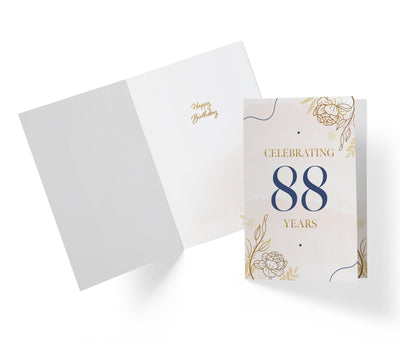 Golden Flowers | 88th Birthday Card - Kartoprint