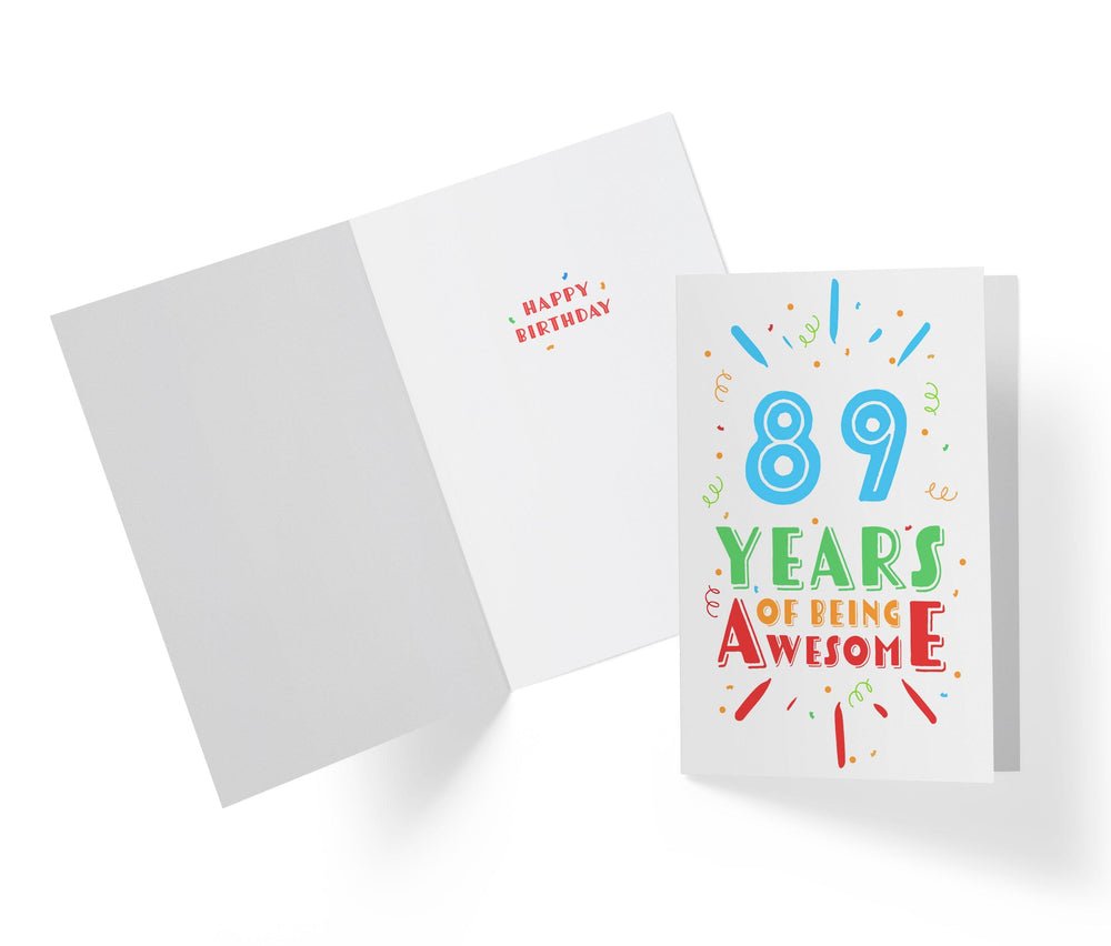 Of Being Awesome In Color | 89th Birthday Card - Kartoprint