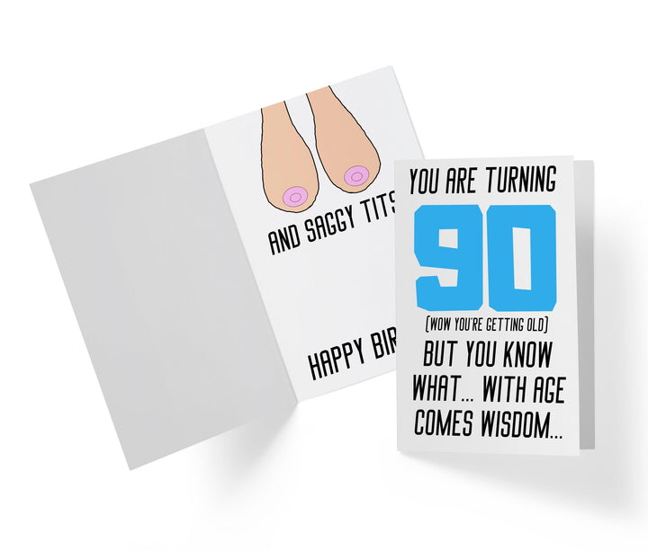 With Age Come Wisdom And - Women | 90th Birthday Card - Kartoprint