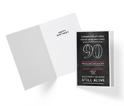 Congratulations, You've Reached Level | 90th Birthday Card - Kartoprint
