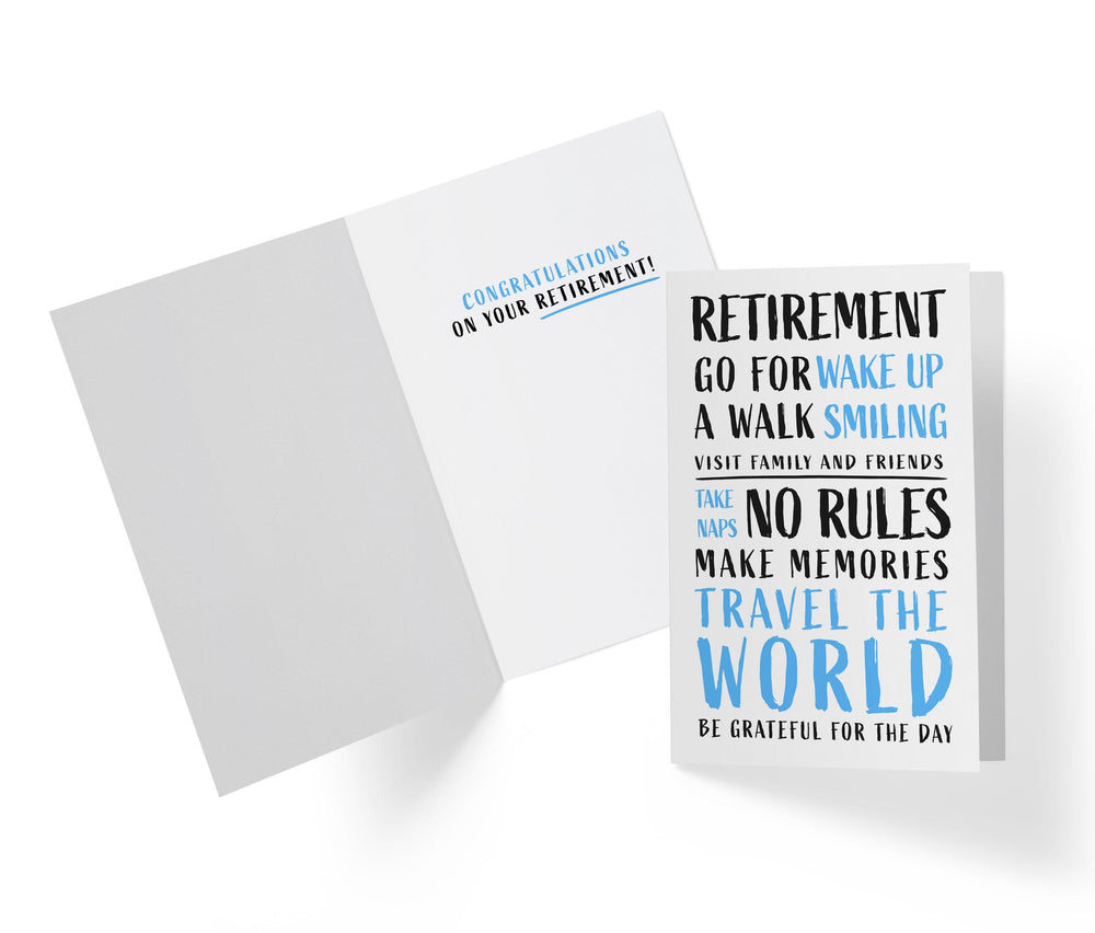 Happy Retirement - No Rules, Travel The World, Read Books, Take Naps - Sweet Retirement Card - Kartoprint