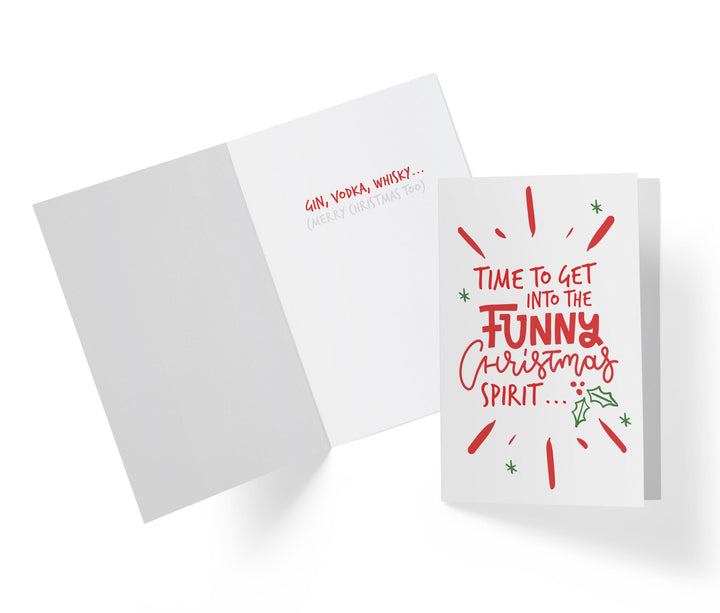 Time For The Christmas Spirit | Funny Christmas Card - Kartoprint