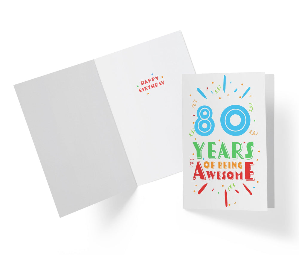 Of Being Awesome In Color | 80th Birthday Card - Kartoprint