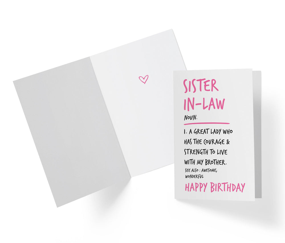 Sister-in-law Description | Funny Birthday Card - Kartoprint