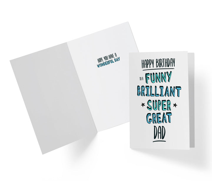 Funny Brillant Super Great Dad | Funny Birthday Card - Kartoprint