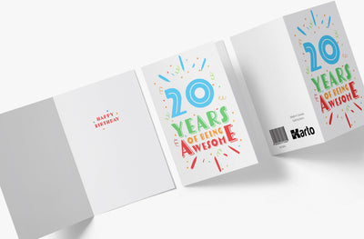 Of Being Awesome In Color | 20th Birthday Card - Kartoprint