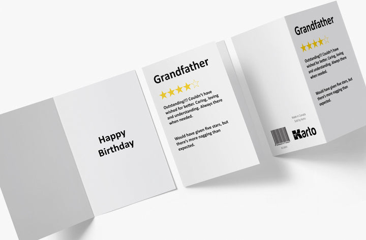Would Have Given Five Stars But, Grandfather | Funny Birthday Card - Kartoprint