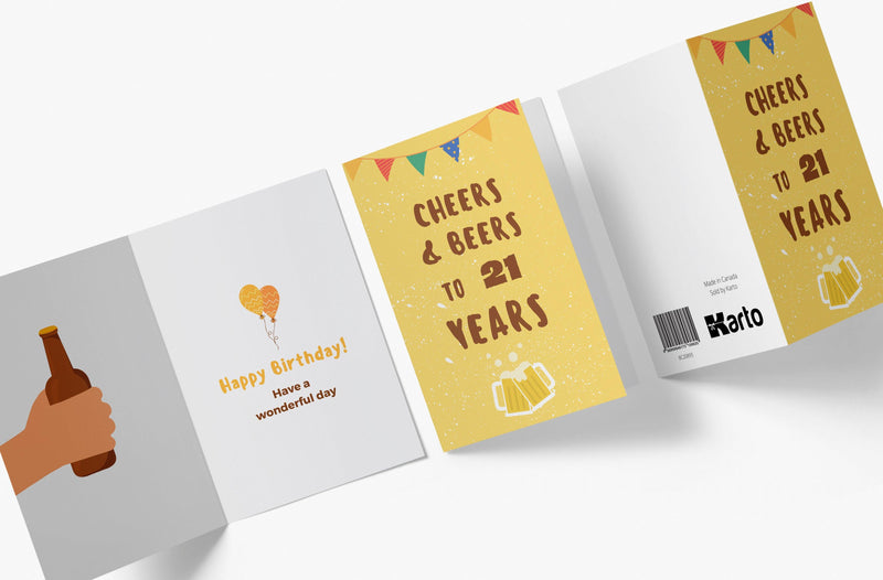 Cheers And Beers | 21st Birthday Card - Kartoprint