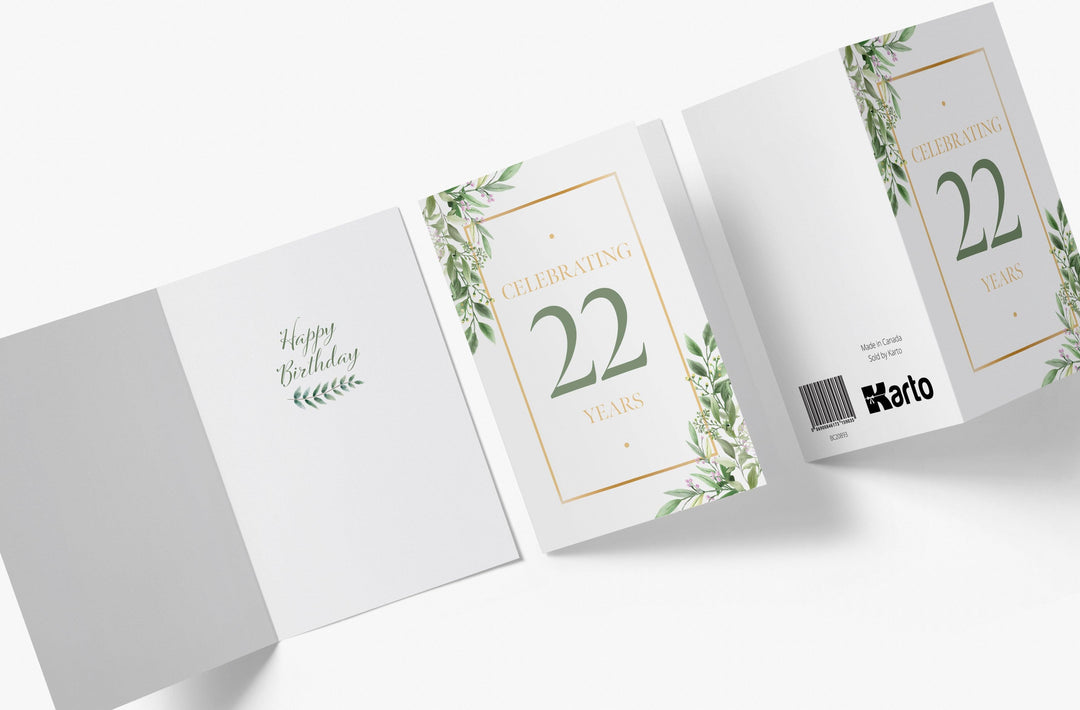 Eucalyptus | 22nd Birthday Card - Kartoprint
