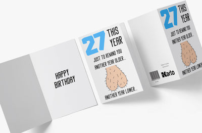 One Year Older, One Year Lower - Men | 27th Birthday Card - Kartoprint