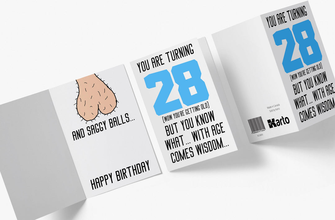 With Age Come Wisdom And - Men | 28th Birthday Card - Kartoprint
